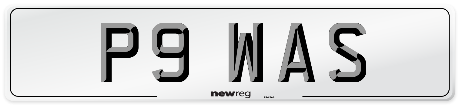P9 WAS Number Plate from New Reg